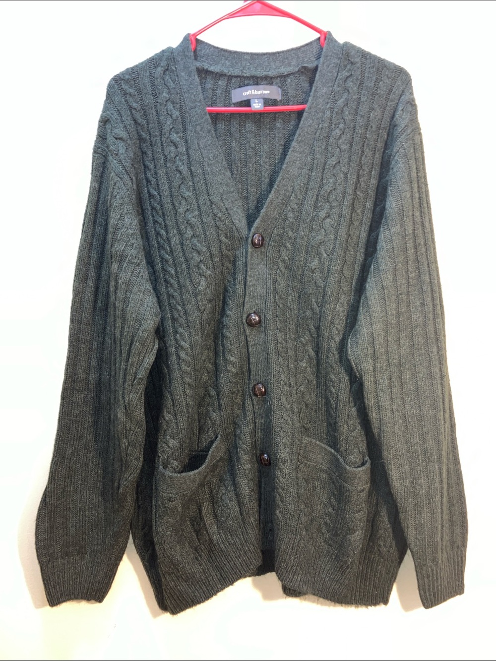 croft & barrow Forest Green Cable Cardigan with Pockets